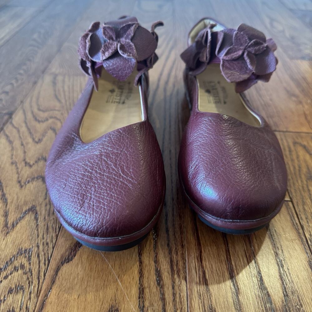 Spring Step L'Artiste Talulla 39 Women's Shoes 8.5 Burgundy Floral Ballet Flats - Picture 3 of 11
